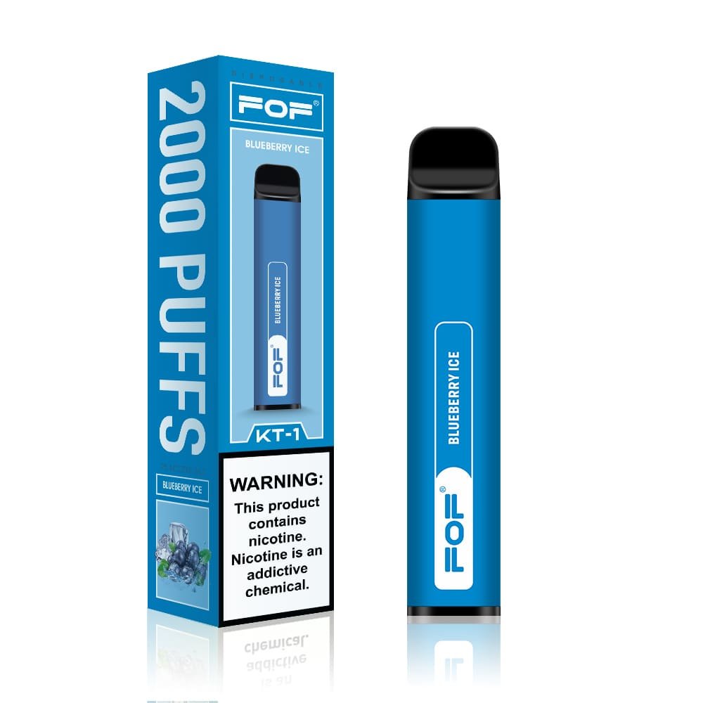 FOF KT-1 2000 Puffs Disposable Pod Device BLUEBERRY ICE flavor