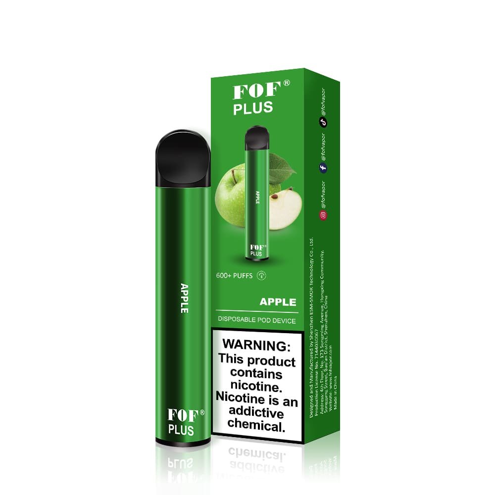FOF PLUS 600 Puffs Disposable pod device APPLE flavor