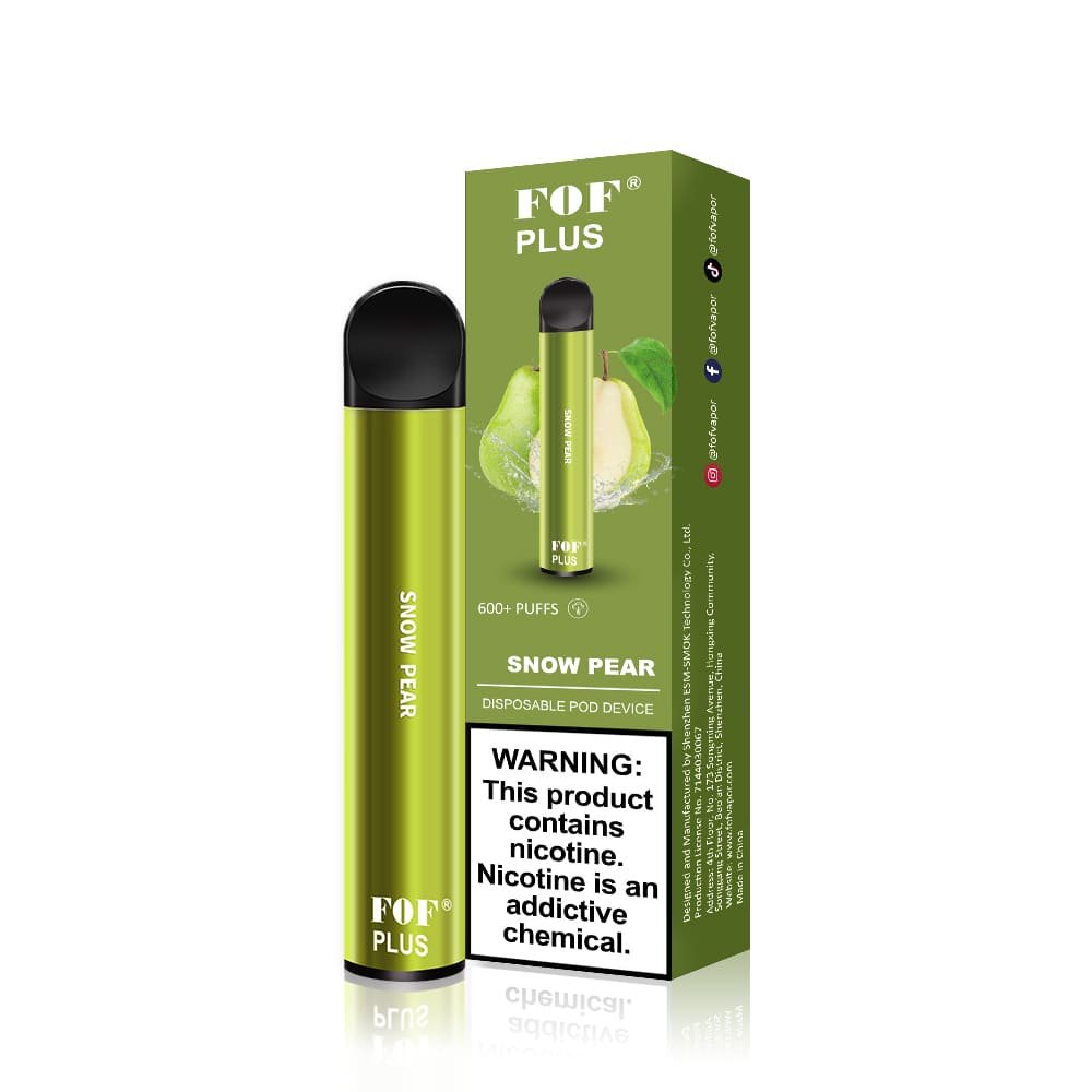 FOF PLUS 600 Puffs Disposable pod device SNOW PEAR