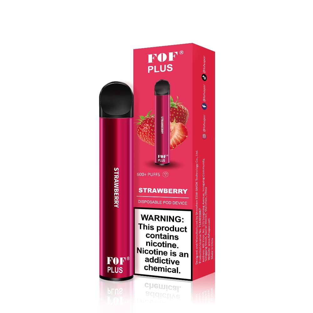 FOF PLUS 600 Puffs Disposable pod device STRAWBERRY flavor