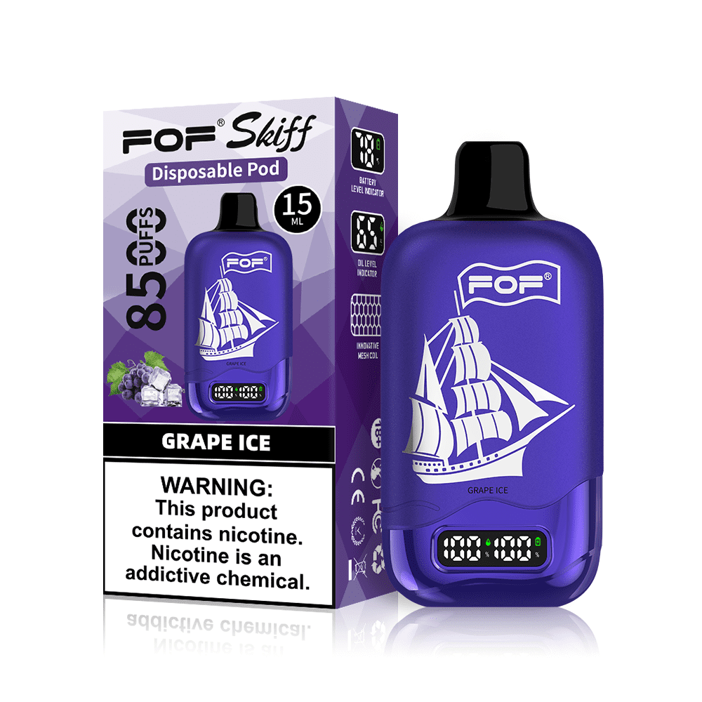FOF Skiff 8500 Puffs Disposable Pod device GRAPE ICE flavor