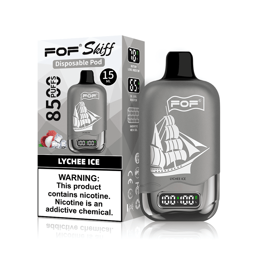 FOF Skiff 8500 Puffs Disposable Pod device LYCHEE ICE flavor