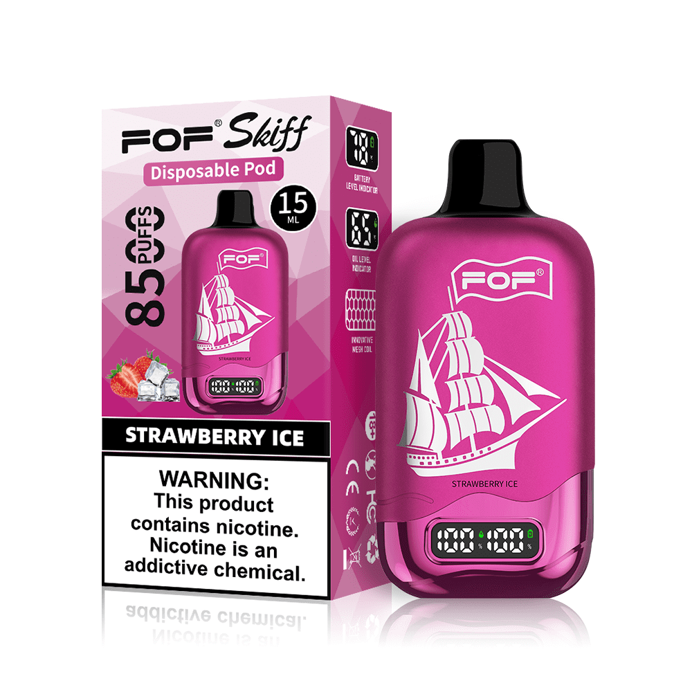 FOF Skiff 8500 Puffs Disposable Pod device STARWBERRY ICE flavor