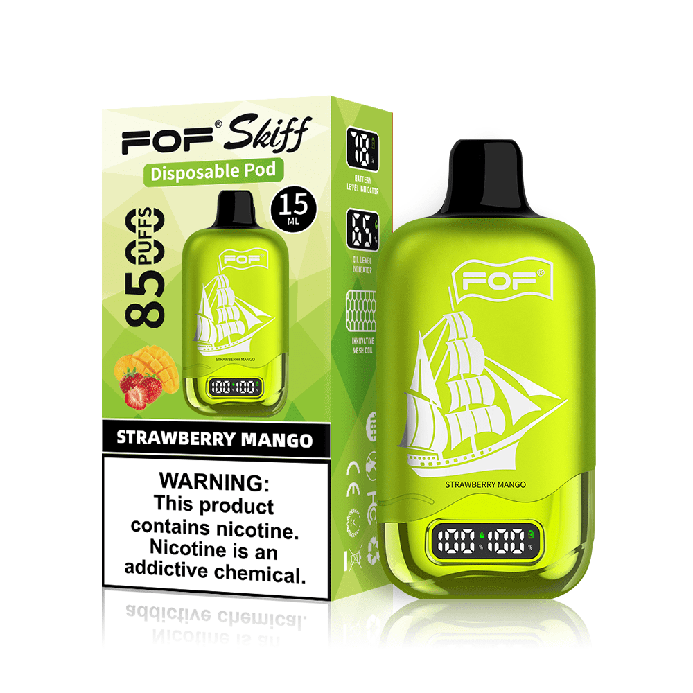FOF Skiff 8500 Puffs Disposable Pod device STRAWBERRY MANGO flavor