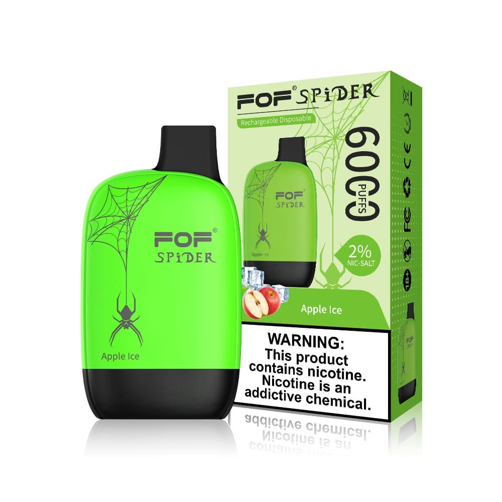FOF Spider 6000 Puffs Disposable Pod Device Apple Ice flavor