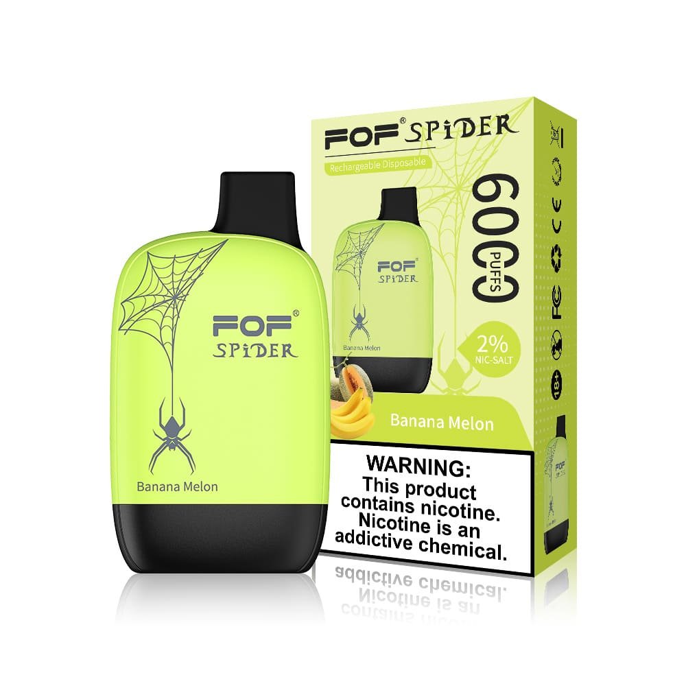 FOF Spider 6000 Puffs Disposable Pod Device Banana Melon Flavor