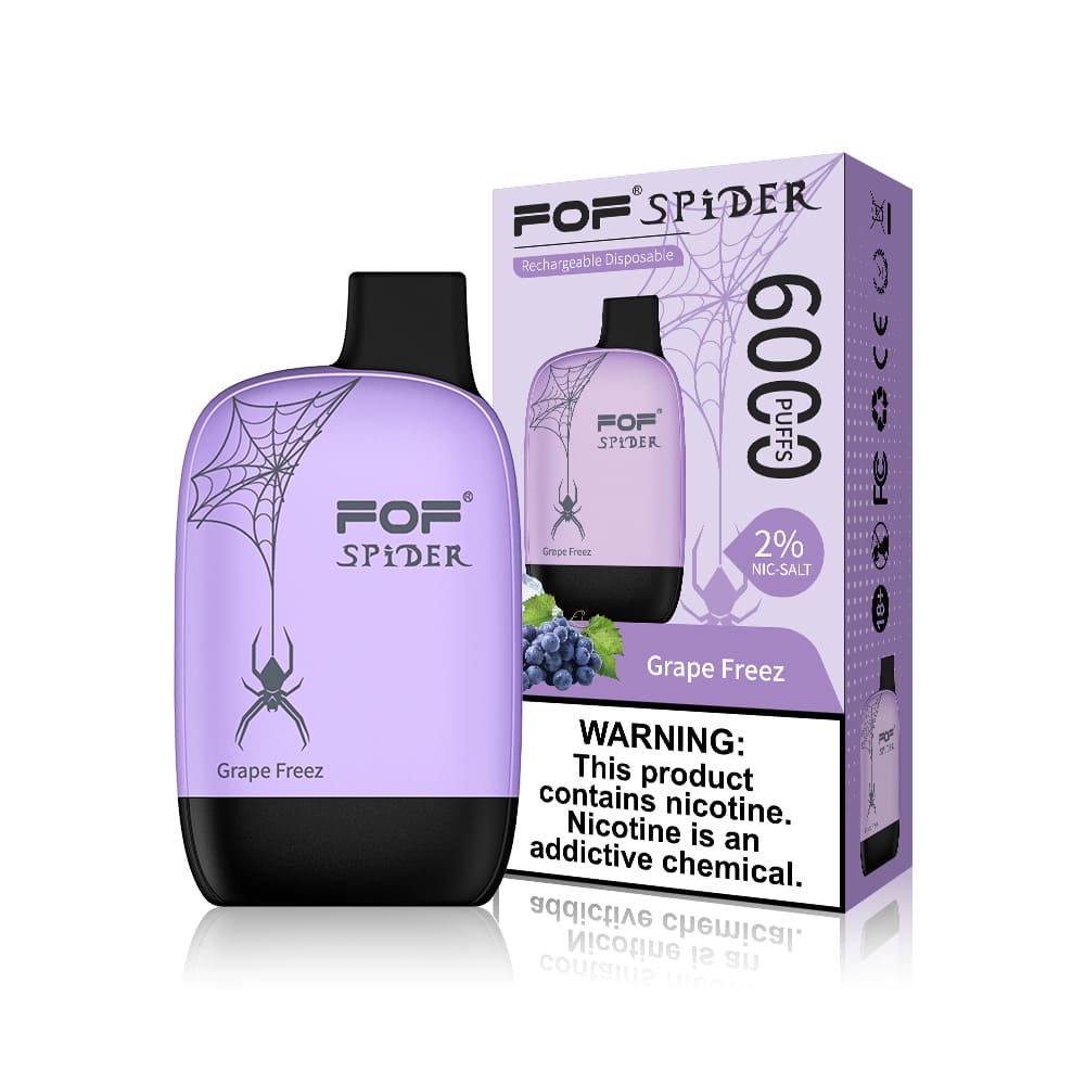 FOF Spider 6000 Puffs Disposable Pod Device Grape Freez