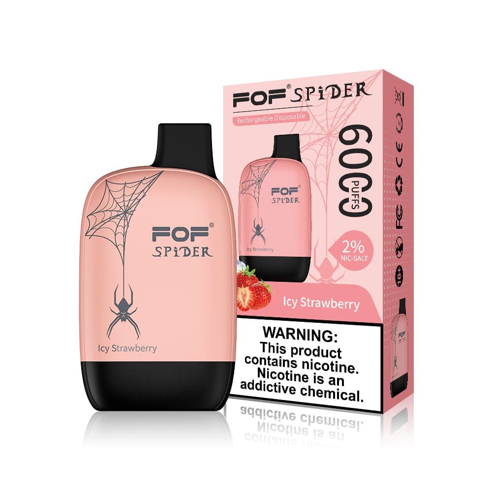 FOF Spider 6000 Puffs Disposable Pod Device Icy Strawberry