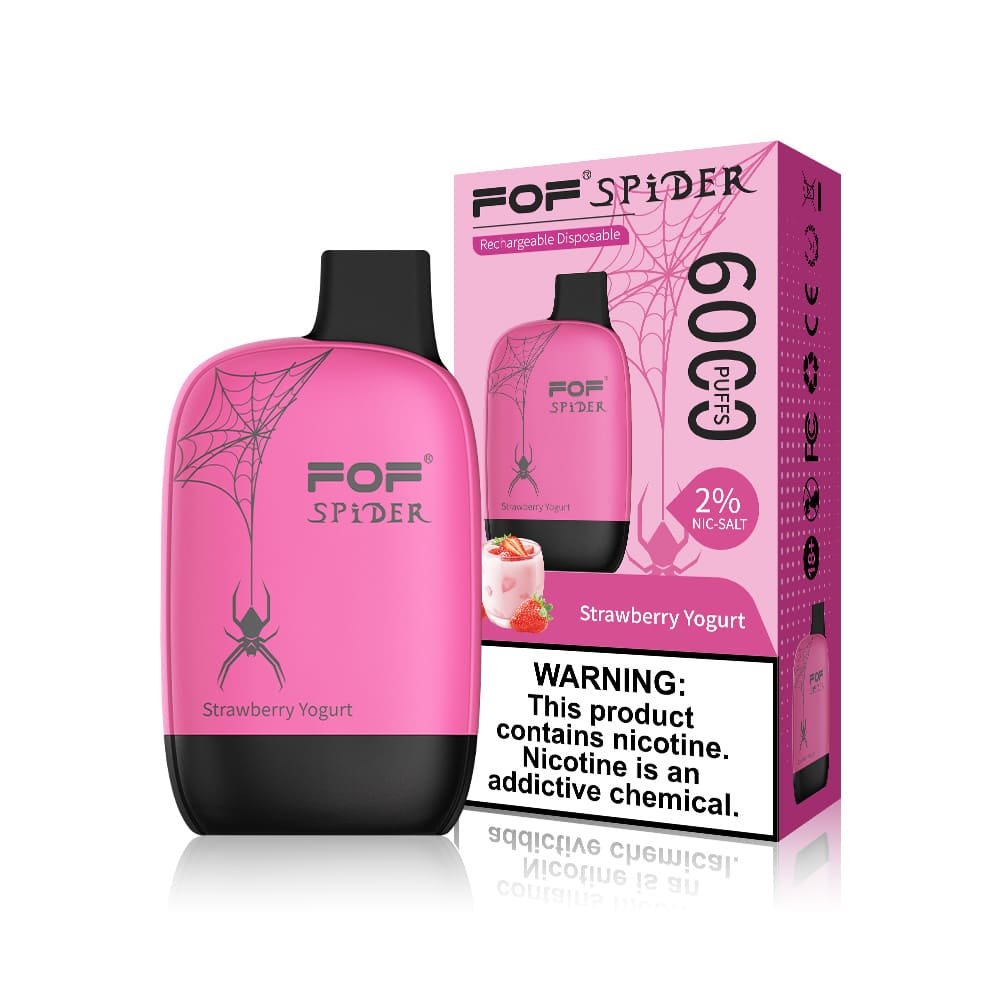 FOF Spider 6000 Puffs Disposable Pod Device Strawberry Yogurt