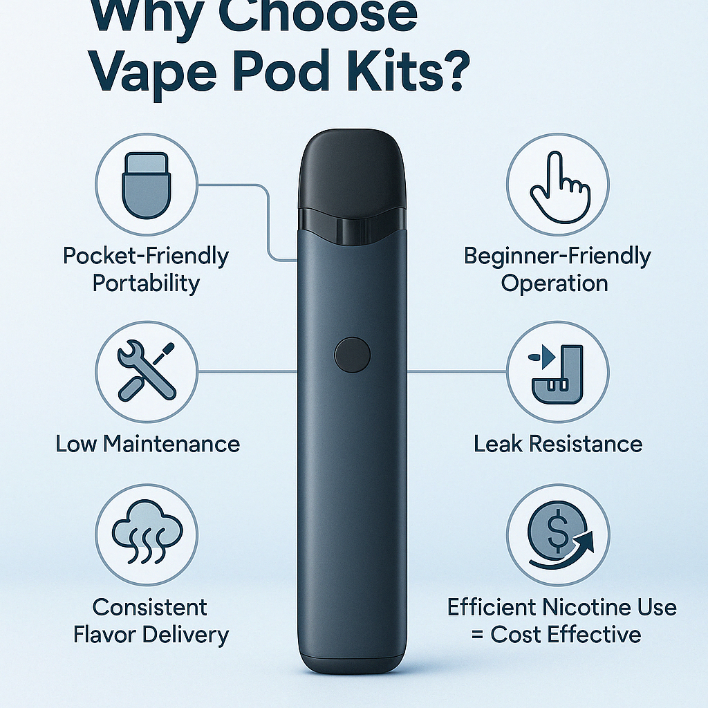 Various vape pod kits displayed