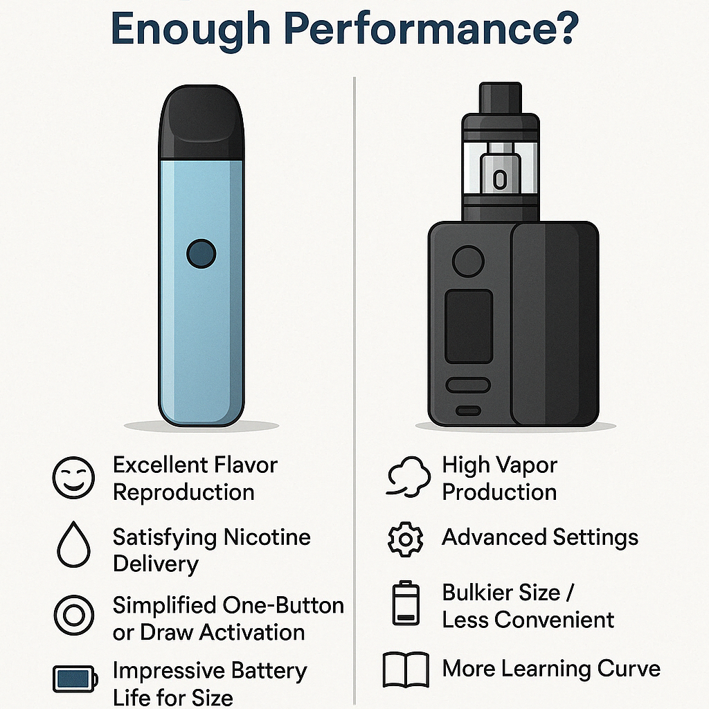 Pod kit performance comparison
