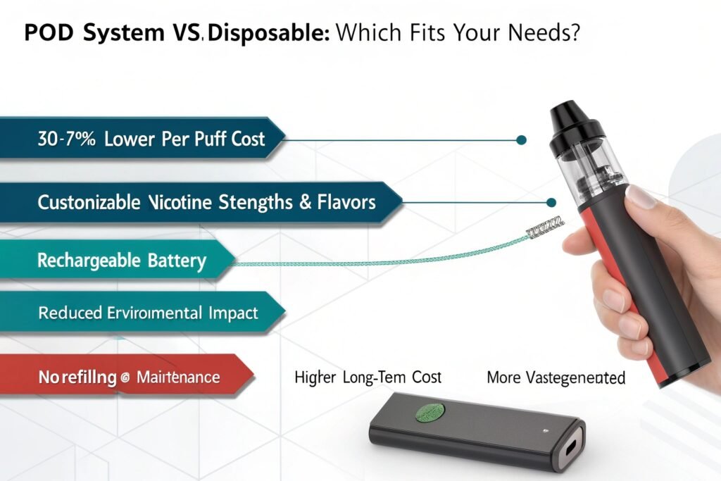 User refilling a vape pod with e-liquid