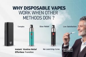 Comparison showing ease of use between disposable vapes and other cessation methods