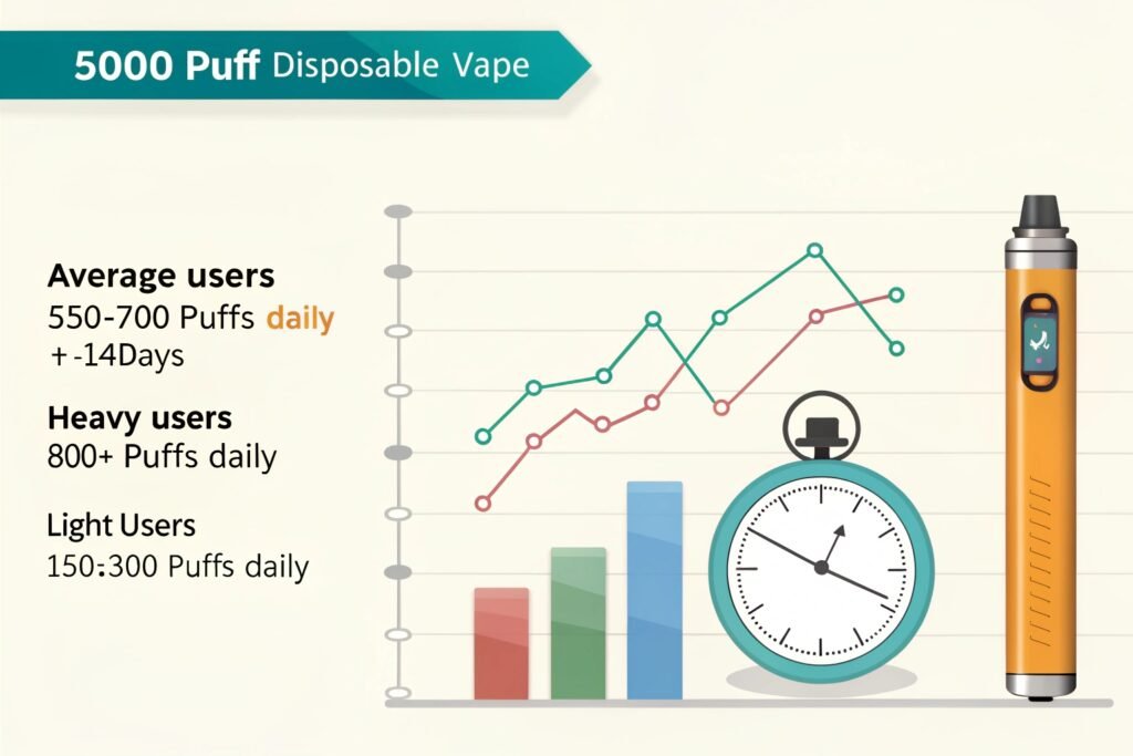 5000 puff vape duration chart