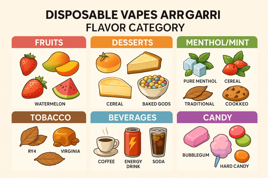 categorized disposable vape flavors