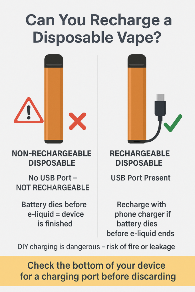 Disposable vape pen with charging port