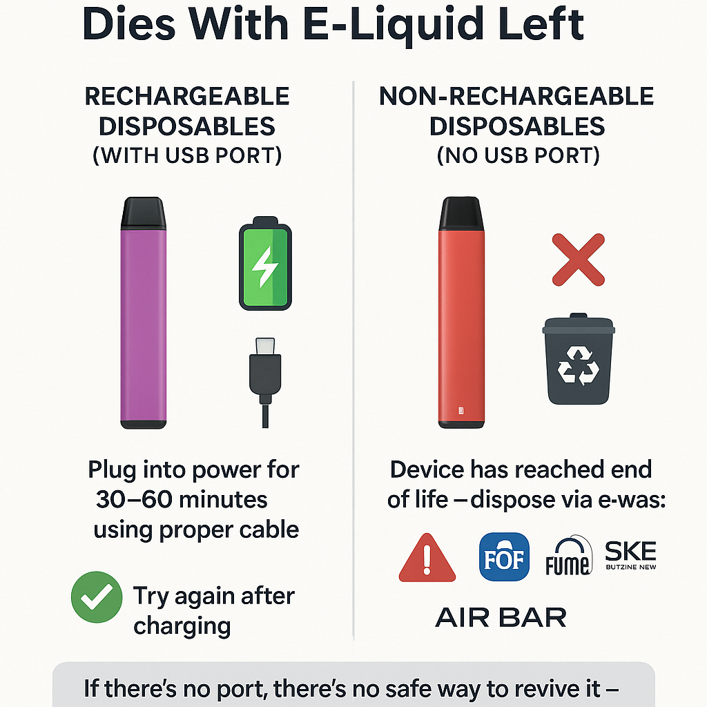 Depleted disposable vape device