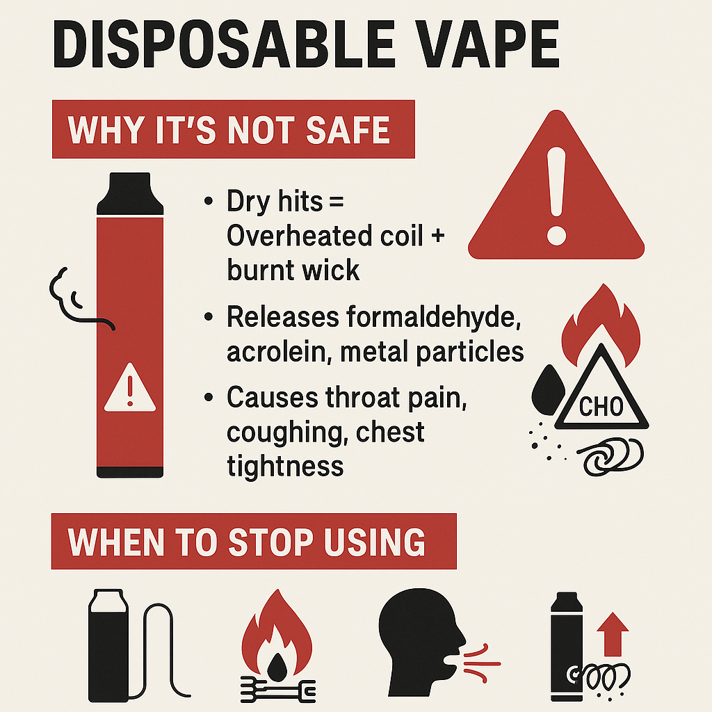 Warning sign near empty vape device