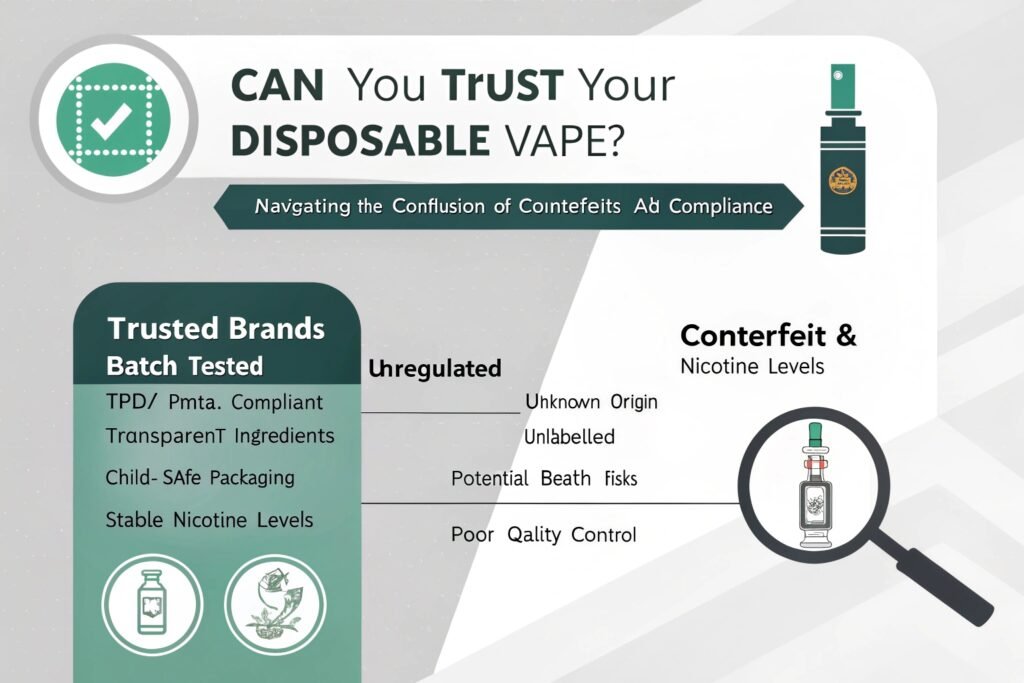 Disposable vape with certification markings