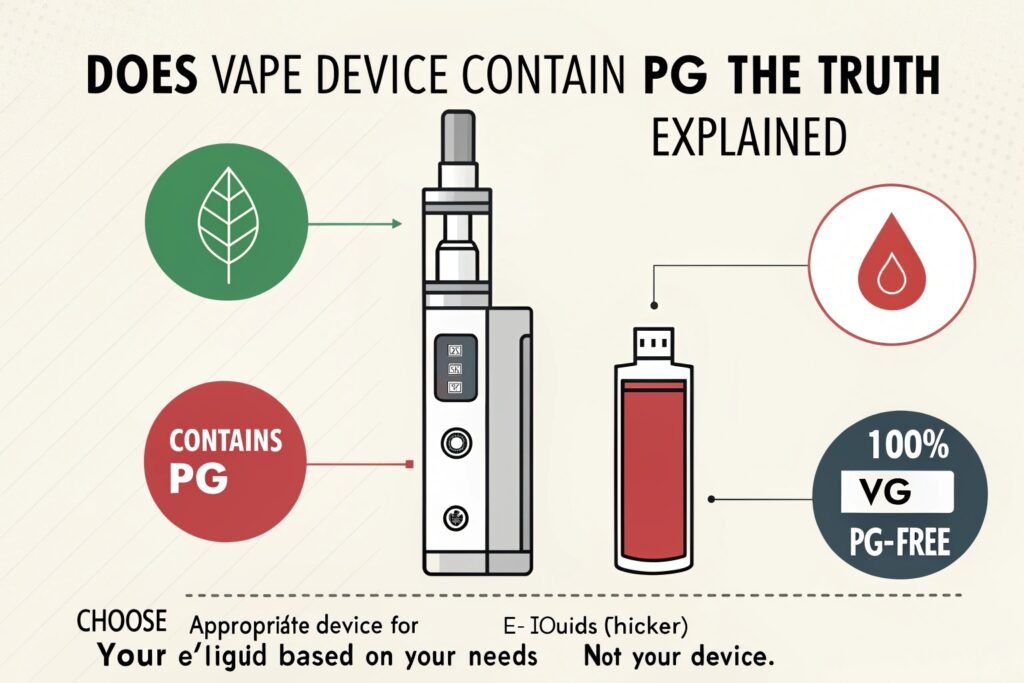 A vape device being filled with PG-free e-liquid
