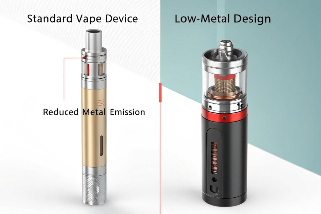 Advanced vape design with reduced metal components