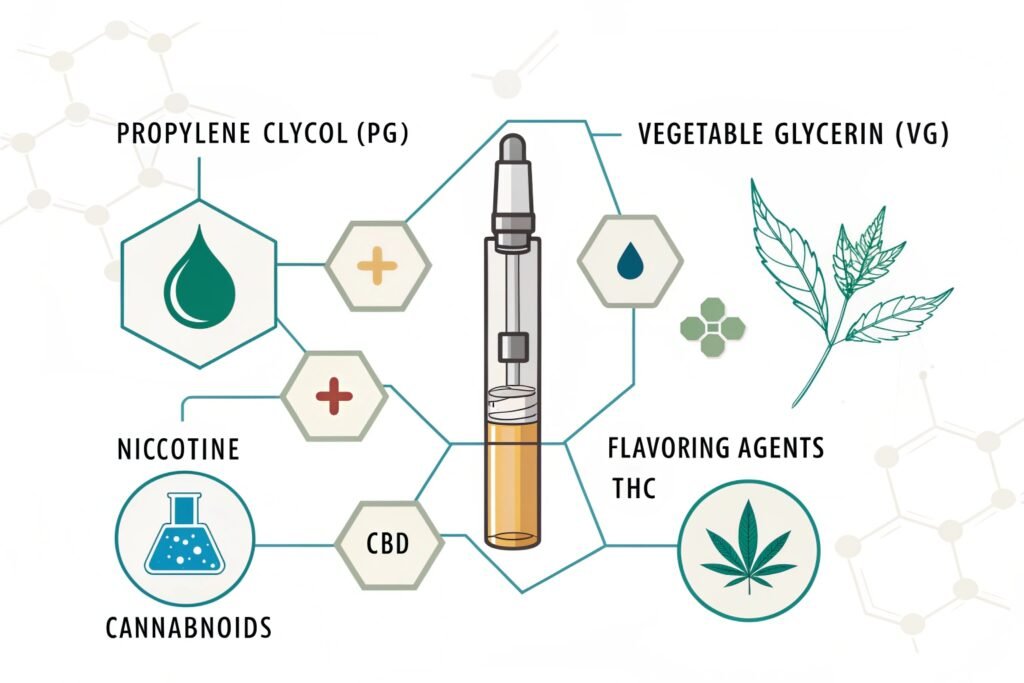 Chemicals in a vaping cartridge