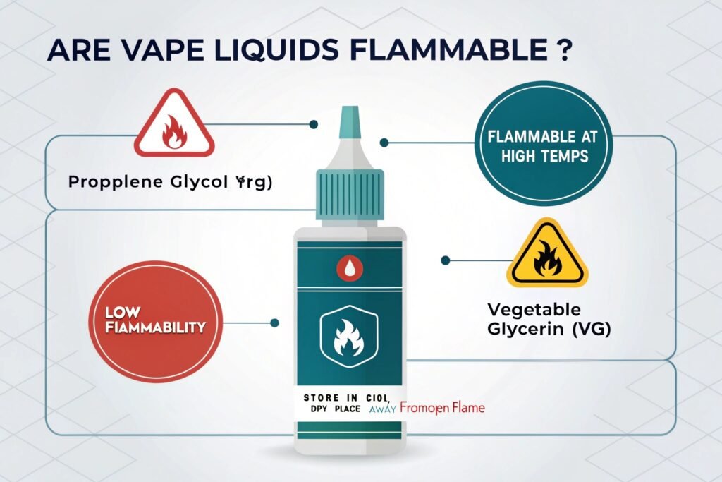 Vape liquid bottle with a flame icon