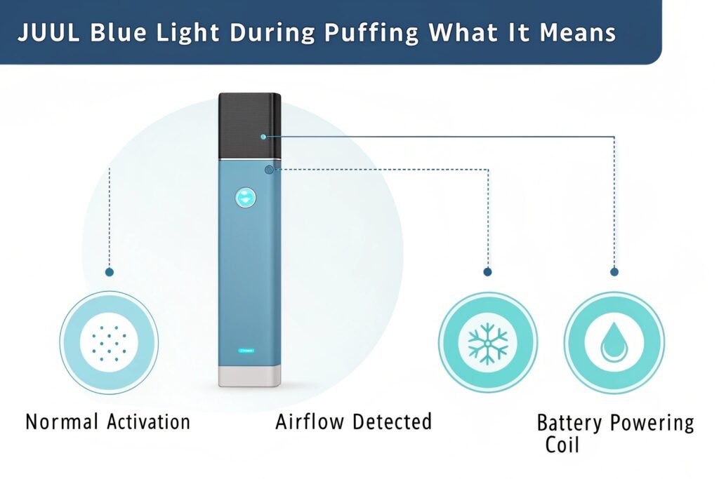 JUUL normal blue light during use